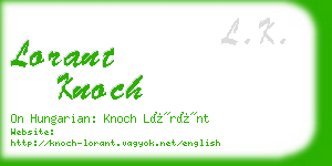 lorant knoch business card